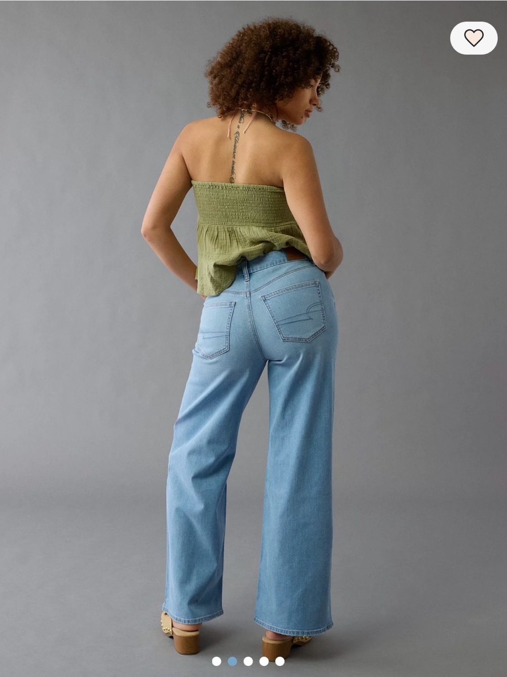 American Eagle Outfitters Light Blue Wide Leg Jeans